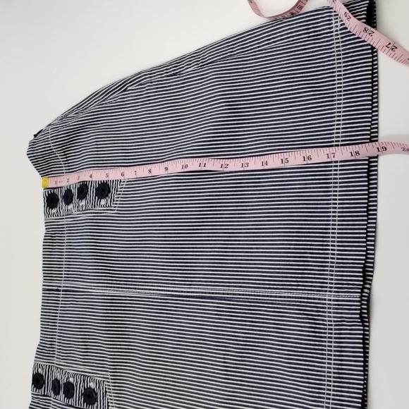 Ann Taylor Petites navy and white stripe anchor sailor button miniskirt size 10p - Picture 9 of 12